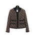 CHANEL DOUBLE POCKET TWEED JACKET SEQUINS BLACK RED WOOL 42 02A RTW 90309855