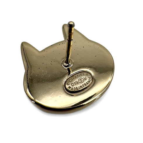 CHANEL EARRINGS CAT MOTIF COCOMARK BLACK ACCESSORY D19V 90313538