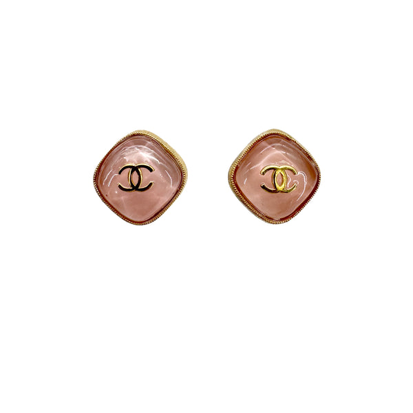 CHANEL EARRINGS COCOMARK COLORSTONE PINK GOLD ACCESSORY F20C 90319312