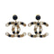 CHANEL EARRINGS COCOMARK FAUX PEARL RHINESTONE BLACK GOLD ACCESSORY B19B 90325620