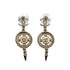 CHANEL EARRINGS COCOMARK FLOWER SWING GOLD LIGHT BLUE ACCESSORY A18C 90323988
