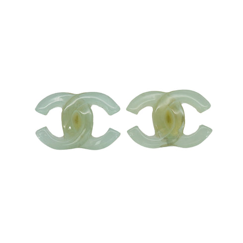 CHANEL EARRINGS COCOMARK GREEN ACCESSORY 01P 90334884