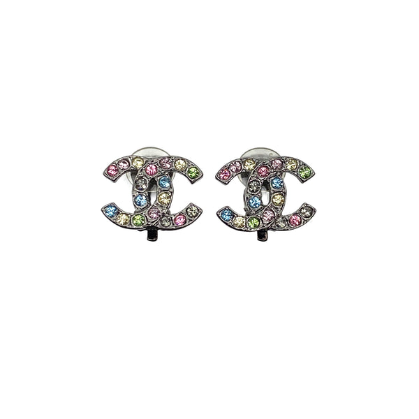 CHANEL EARRINGS COCOMARK RHINESTONE MULTICOLOR ACCESSORY 05A 90321059