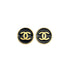 CHANEL EARRINGS COCOMARK ROUND BLACK GOLD ACCESSORY 01P 90327614