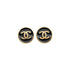 CHANEL EARRINGS COCOMARK ROUND GOLD BLACK ACCESSORY 01P 90323154