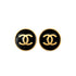 CHANEL EARRINGS COCOMARK ROUND GOLD BLACK ACCESSORY 01P 90335623