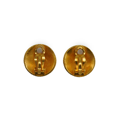 CHANEL EARRINGS ROUND COCOMARK GOLD ACCESSORY 04A 90338386