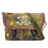 CHANEL EMBROIDERY GRAFFITI SHOULDER MESSENGER BAG KHAKI CANVAS LEATHER 90325599