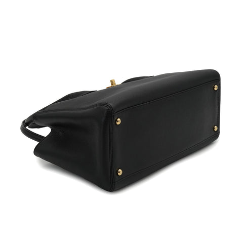 CHANEL EXECUTIVE TOTE HAND BAG BLACK LEATHER GOLD HARDWARE 90335833