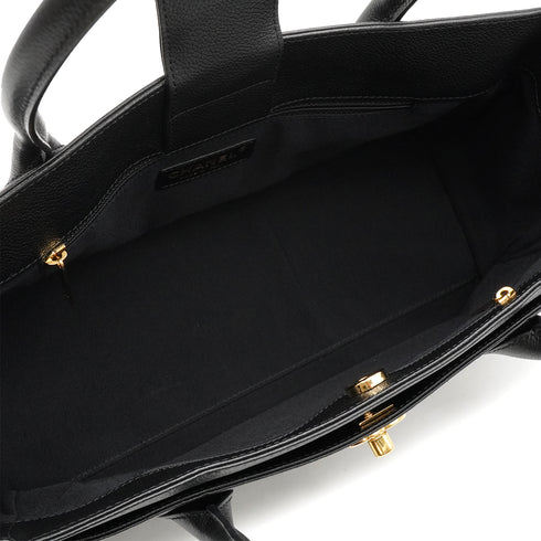 CHANEL EXECUTIVE TOTE HAND BAG BLACK LEATHER GOLD HARDWARE 90335833