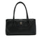 CHANEL EXECUTIVE TOTE SHOULDER BAG BLACK LEATHER SILVER HARDWARE 90333744