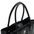 CHANEL EXECUTIVE TOTE SHOULDER BAG BLACK LEATHER SILVER HARDWARE 90333744