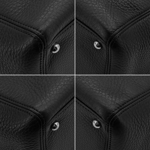 CHANEL EXECUTIVE TOTE SHOULDER BAG BLACK LEATHER SILVER HARDWARE 90341902
