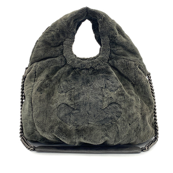CHANEL FAUX FUR 2WAY CHAIN HAND SHOULDER BAG KAHKI 90321635