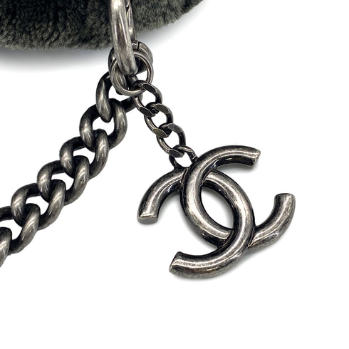 CHANEL FAUX FUR 2WAY CHAIN HAND SHOULDER BAG KAHKI 90321635