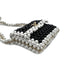 CHANEL FAUX PEARL CHAIN SHOULDER BAG WHITE BLACK GOLD HARDWARE 90317003