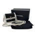 CHANEL FAUX PEARL CHAIN SHOULDER BAG WHITE BLACK GOLD HARDWARE 90317003