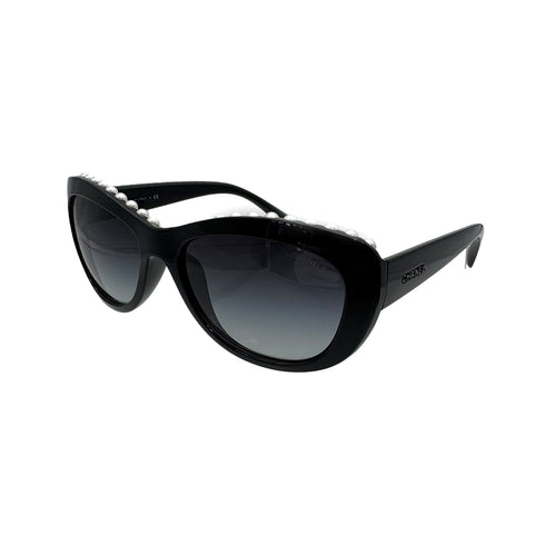 CHANEL FAUX PEARL LOGO SUNGLASSES BLACK EYEWEAR 90320184