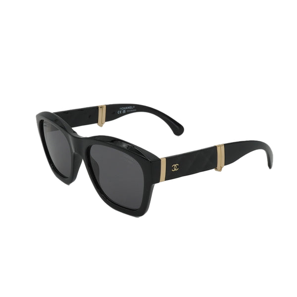 CHANEL FOLDABLE SUNGLASSES COCOMARK RHINESTONE BLACK GOLD EYEWEAR 90327599