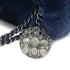 CHANEL FUR CHAIN SHOULDER BAG BLUE LAMB SKIN SILVER HARDWARE 90322023