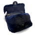 CHANEL FUR CHAIN SHOULDER BAG BLUE LAMB SKIN SILVER HARDWARE 90322023