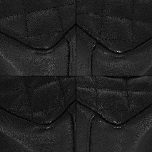 CHANEL GST BIG COCO TOTE BAG BLACK CAVIAR SKIN SILVER HARDWARE 90343613