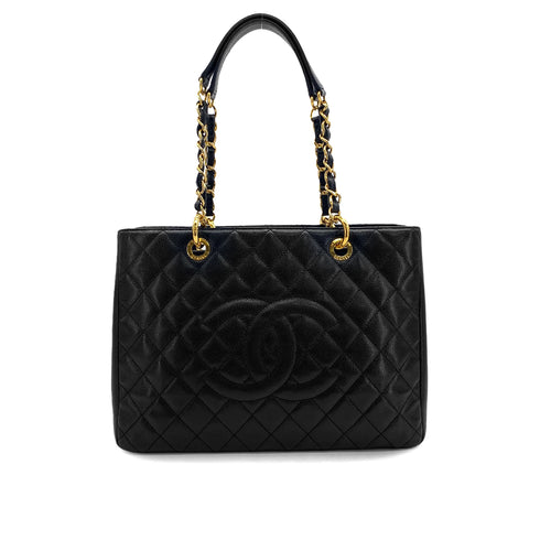 CHANEL GST TOTE BAG BLACK CAVIAR SKIN GOLD HARDWARE 90327384