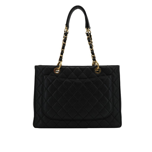 CHANEL GST TOTE BAG BLACK CAVIAR SKIN GOLD HARDWARE 90343622