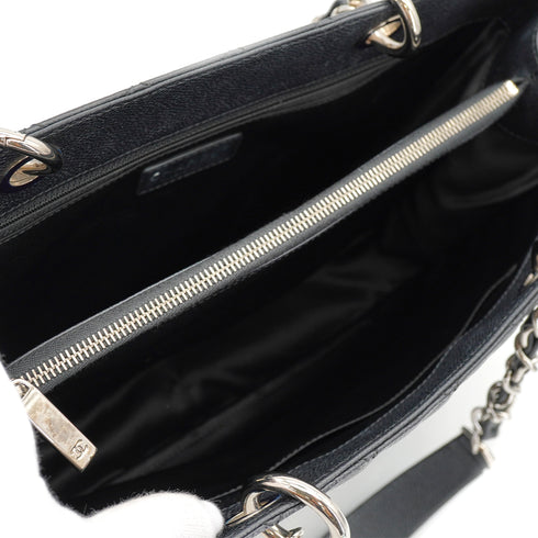 CHANEL GST TOTE BAG BLACK CAVIAR SKIN SILVER HARDWARE 90326860