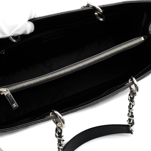 CHANEL GST XL BIG COCO TOTE BAG BLACK CAVIAR SKIN SILVER HARDWARE 90346674