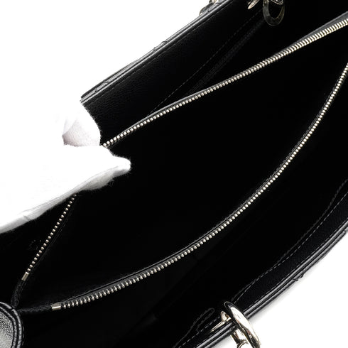 CHANEL GST XL BIG COCO TOTE BAG BLACK CAVIAR SKIN SILVER HARDWARE 90346674