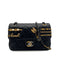 CHANEL HAIR PIN MOTIF CHAIN SHOULDER BAG BLACK LEATHER SILVER GOLD HARDWARE 90323976