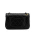 CHANEL HAIR PIN MOTIF CHAIN SHOULDER BAG BLACK LEATHER SILVER GOLD HARDWARE 90323976