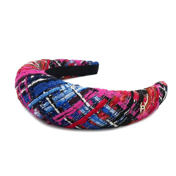 CHANEL HEADBAND COCOMARK MULTICOLOR TWEED HAIR ACCESSORY 90321036