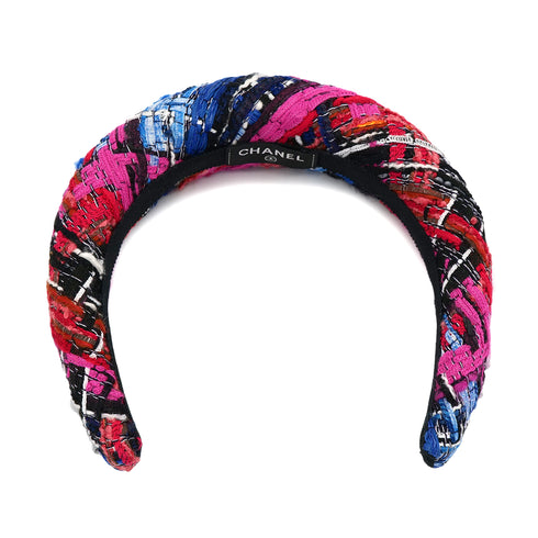 CHANEL HEADBAND COCOMARK MULTICOLOR TWEED HAIR ACCESSORY 90321036