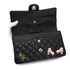 CHANEL HOLLYWOOD CHARM CLASSIC FLAP MEDIUM CHAIN SHOULDER BAG BLACK LAMB SKIN GOLD HARDWARE 90330994