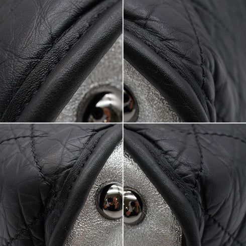 CHANEL INNUIT FANTASY FUR TOTE BAG BLACK LEATHER TWEED FAKE FUR SILVER HARDWARE 90348535