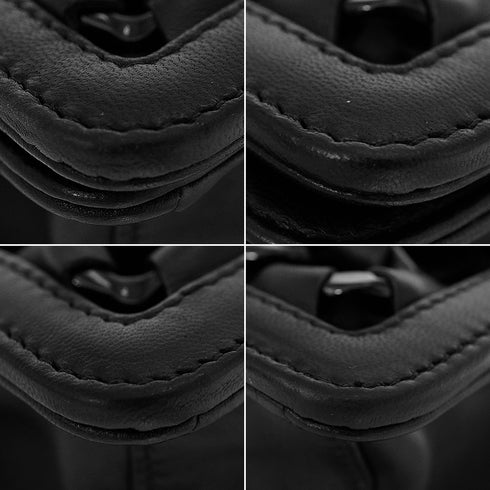 CHANEL INTERLACED CHAIN COCOMARK CLUTCH SHOULDER BAG BLACK LEATHER BLACK HARDWARE 90344460