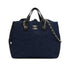 CHANEL IN THE MIX STRAW DRAWSTRING CHAIN HAND SHOULDER BAG BLUE CAVIAR SKIN SILVER HARDWARE 90341879