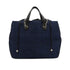 CHANEL IN THE MIX STRAW DRAWSTRING CHAIN HAND SHOULDER BAG BLUE CAVIAR SKIN SILVER HARDWARE 90341879