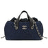 CHANEL IN THE MIX STRAW DRAWSTRING CHAIN HAND SHOULDER BAG BLUE STRAW CAVIAR SKIN SILVER HARDWARE 90341893