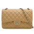 CHANEL JUMBO MATELASSE 30 CHAIN SHOULDER BAG BEIGE CAVIAR SKIN SILVER HARDWARE 90345068