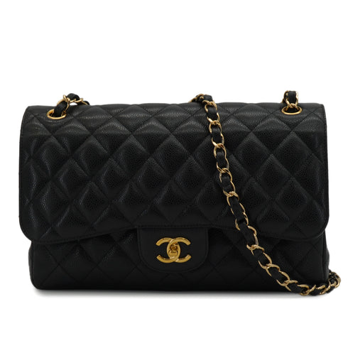 CHANEL JUMBO MATELASSE 30 CHAIN SHOULDER BAG BLACK CAVIAR SKIN GOLD HARDWARE 90341877