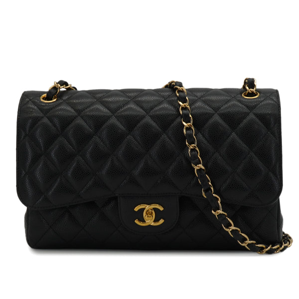 CHANEL JUMBO MATELASSE 30 CHAIN SHOULDER BAG BLACK CAVIAR SKIN GOLD HARDWARE 90341877