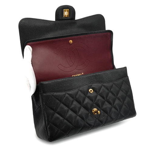 CHANEL JUMBO MATELASSE 30 CHAIN SHOULDER BAG BLACK CAVIAR SKIN GOLD HARDWARE 90341877