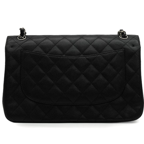 CHANEL JUMBO MATELASSE 30 CHAIN SHOULDER BAG BLACK CAVIAR SKIN SILVER HARDWARE 90343862