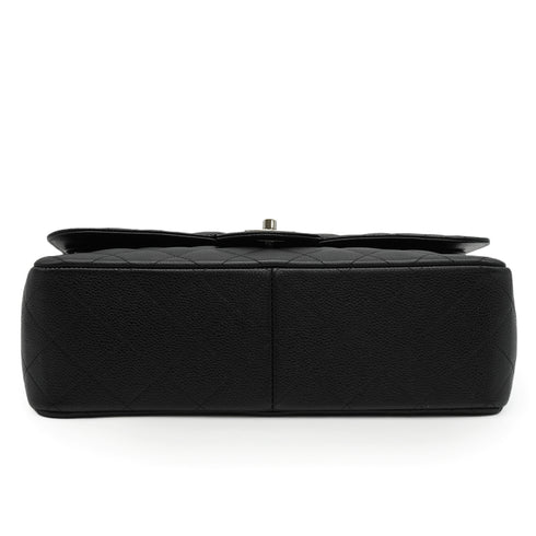CHANEL JUMBO MATELASSE 30 CHAIN SHOULDER BAG BLACK CAVIAR SKIN SILVER HARDWARE 90343862