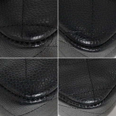 CHANEL JUMBO MATELASSE 30 CHAIN SHOULDER BAG BLACK CAVIAR SKIN SILVER HARDWARE 90343862