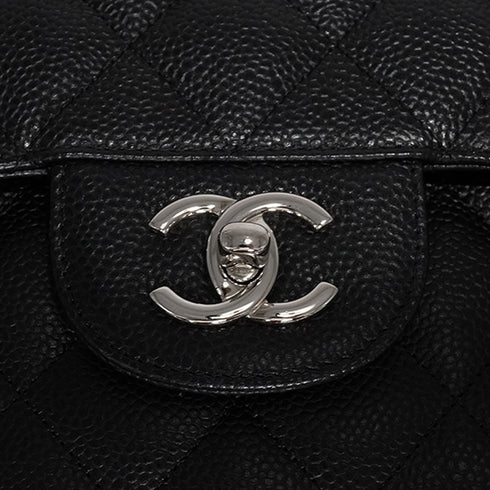 CHANEL JUMBO MATELASSE 30 CHAIN SHOULDER BAG BLACK CAVIAR SKIN SILVER HARDWARE 90343862