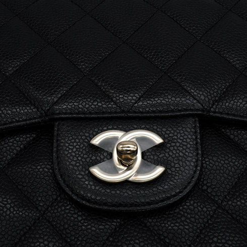 CHANEL JUMBO MATELASSE 30 CHAIN SHOULDER BAG BLACK CAVIAR SKIN SILVER HARDWARE 90347927